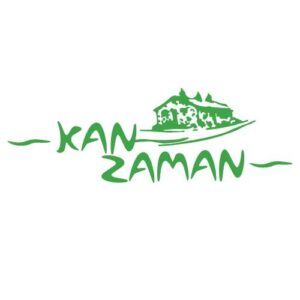 a green logo with a house on it
